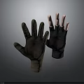 Human Hand Models in Brown and Black with Glowing Pink Fingertips on Grey Background