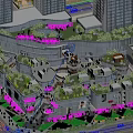 Birds Eye View Urban Planning With High Rise Buildings Green Spaces And Roads
