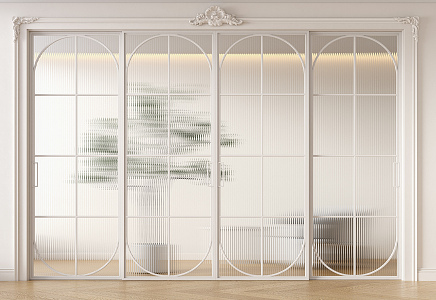 French sliding door glass sliding door 3d model