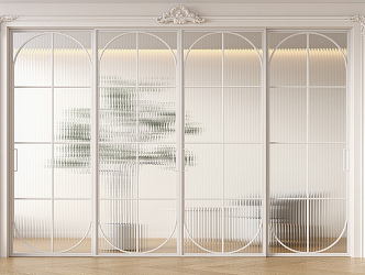 French sliding door glass sliding door 3d model