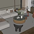 Modern Sofa Coffee Table Combination Sofa 3d model