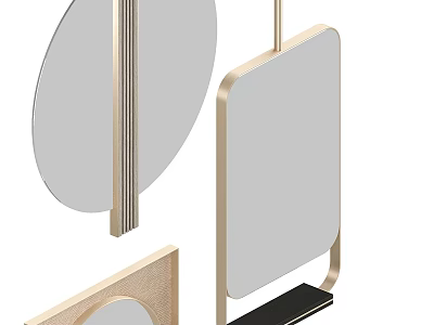 Modern Decorative Mirrors In A Collection Of Various Shapes And Frames 3d model