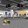 Modern Indoor Fitness Gym Featuring Boxing Ring Punching Bag Training Tires And Soccer Ball