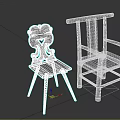 Wooden Leisure Chairs With Carved Details And Green Padded Seat Armrests Design