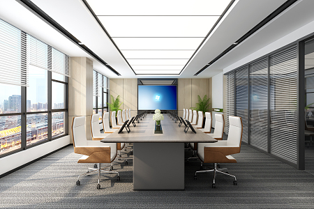 Modern Meeting Room Meeting Table and Chair 3d model