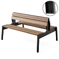 Modern Wooden Outdoor Benches With Black Metal Legs And Simple Design