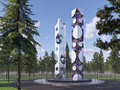 Modern City Sculpture Art Sculpture 3d model