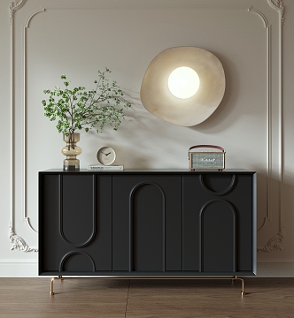 Sideboard Side Cabinet Shoe Cabinet Art Wall Lamp Dining Cabinet 3d model