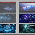 Future Technology Interface Design With Digital Data Charts And Infographics Elements 3d model