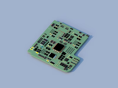 Green Circuit Board Component for Household Daily Use Electronic Appliances 3d model