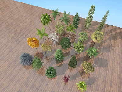 Tech Exhibition Hall Displaying Various Trees And Diverse Plant Species 3d model