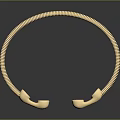 Golden Circular Electronic Appliance Headband With Coiled Texture On Black Background