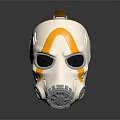 White And Yellow Fire Safety Gas Mask With Protective Goggles And Modern Design