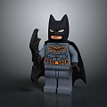 Detailed Lego Batman Minifigure With Bat Symbol Costume Gray Cape And Batarang