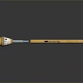 Yellow Military Weapon Component With Long Slender Tube And Label For Combat Use