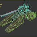 Tactical Green Military Vehicle With Long Gun Barrel Antenna And Armored Structure