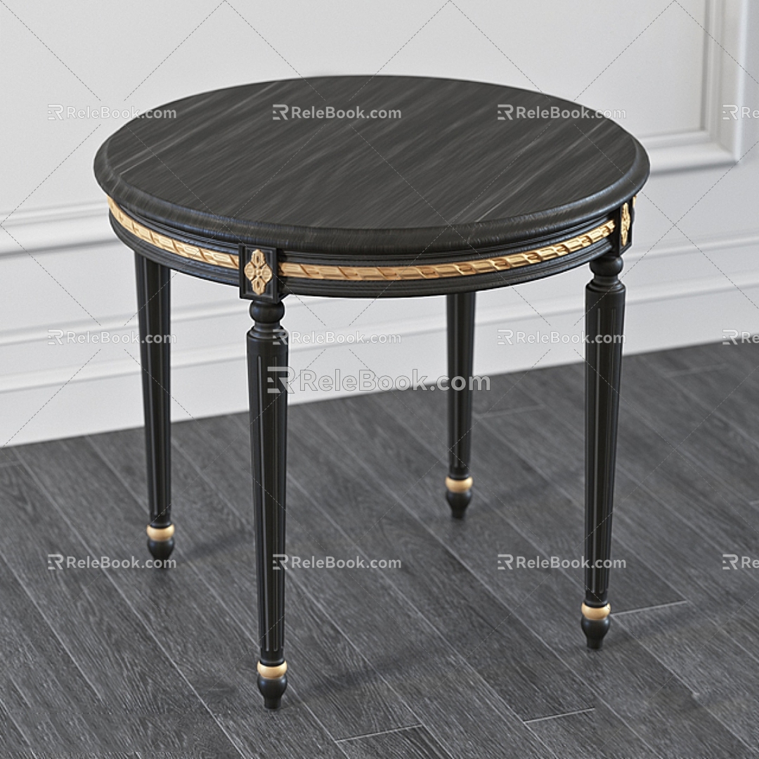 French black round several sides 3d model