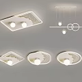 Modern Stylish Ceiling Lights With Various Shapes Decorative Frames And Soft Illumination 3d model