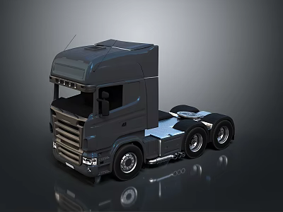 Modern Heavy Duty Truck Cab Design With Multiple Wheels And Glossy Finish 3d model