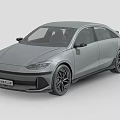 Gray Modern Sedan Car With Sleek Exterior Design And Black Wheels