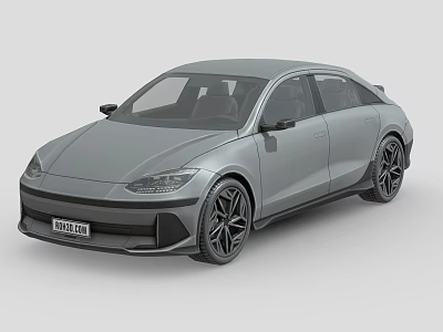 Gray Modern Sedan Car With Sleek Exterior Design And Black Wheels 3d model