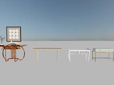 Modern Console Table Designs With Various Styles And Materials For Home Decor 3d model