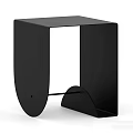 Modern Black Entertainment Table With Unique Geometric Structure And Sleek Curved Design 3d model