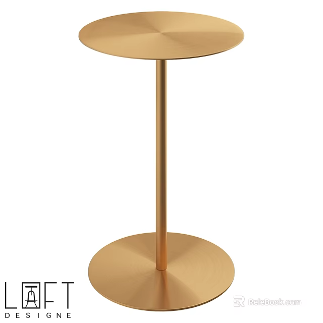 Golden Round Metal Dining Table With Sleek Base And Modern Minimalist Design 3d model 