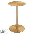 Golden Round Metal Dining Table With Sleek Base And Modern Minimalist Design