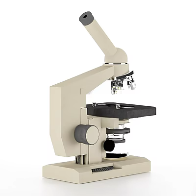 Professional Optical Microscope With Adjustable Arm And Black Mechanical Stage Design 3d model