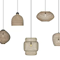 Rattan chandelier combination 3d model