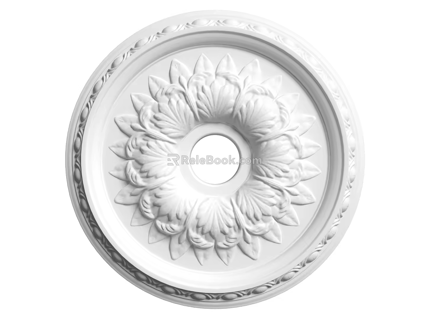 European-style lamp panel gypsum component carved 3d model