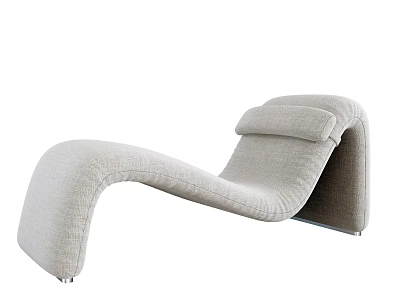 Modern Light Gray Fabric Lounge Chair With Sleek Curved Comfortable Design 3d model