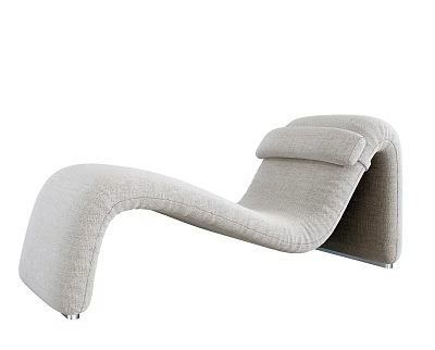 Modern Light Gray Fabric Lounge Chair With Sleek Curved Comfortable Design 3d model