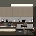 Modern Minimalist Tatami Bedroom With Bed Desk Chair Bookshelf And Stuffed Toys