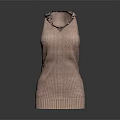 Pink Sleeveless Knitted Vest With Hollow Out Neckline And Fitted Design