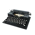 Vintage Black Mechanical Typewriter With Classic Keyboard And Paper Roller
