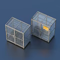 Two Metal Mesh Storage Containers For Home Organization And Storage 3d model
