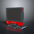 Netflix Enabled Desktop Computer Monitor With Red Base Black Screen And Remote Control