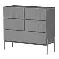 Modern Wooden Chest of Drawers With Textured Fronts And Metal Legs For Bedroom Storage