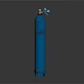 Blue High Pressure Gas Cylinder as Commercial Equipment with Top Valve and Fittings