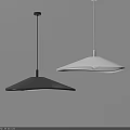 Two Modern Black And White Pendant Lights With Sleek Minimalist Design For Interior