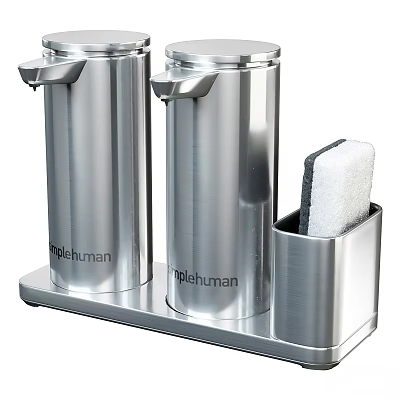 Simplehuman Stainless Steel Dish Soap Dispensers With Sponge Holder For Kitchen Sink 3d model
