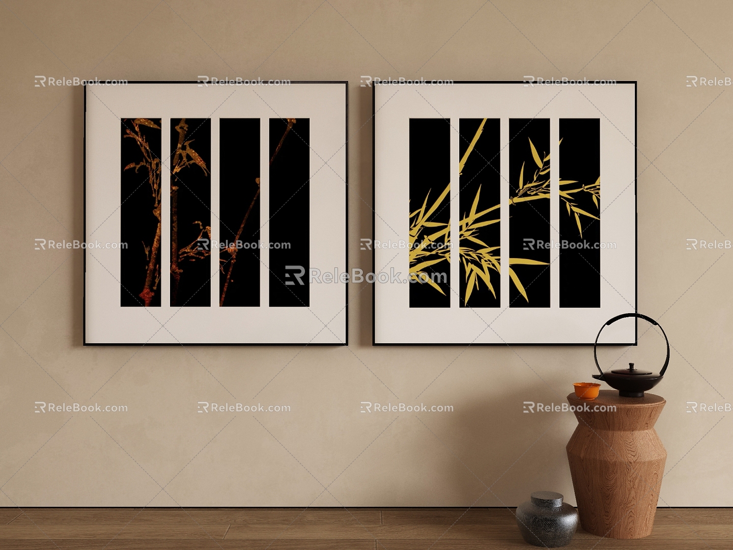 New Chinese Decorative Painting 3d model