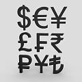 Unique Wall Decor Featuring Dollar Euro Yen Pound and Currency Symbols