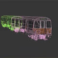 Modern Orange Subway Train With Multiple Cars Exterior Design Front View 3d model