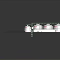 Industrial Storage Tank System With Green Piping White Cylindrical Tanks And Mechanical Components