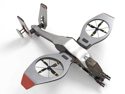 Futuristic Helicopter With Dual Rotors And Advanced Design 3d model