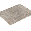 Beige Square Rug With Intricate White Embroidered Patterns For Home Decor 3d model