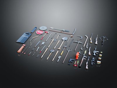 Weapons Low Model Weapons Summary Various Weapons 3d model